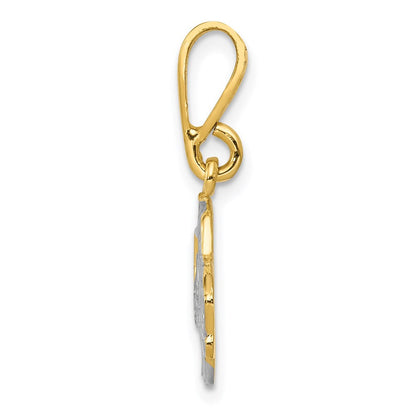 14K Gelbgold & Rhodium mit Rhodium-Auflage Pickup-Anhänger