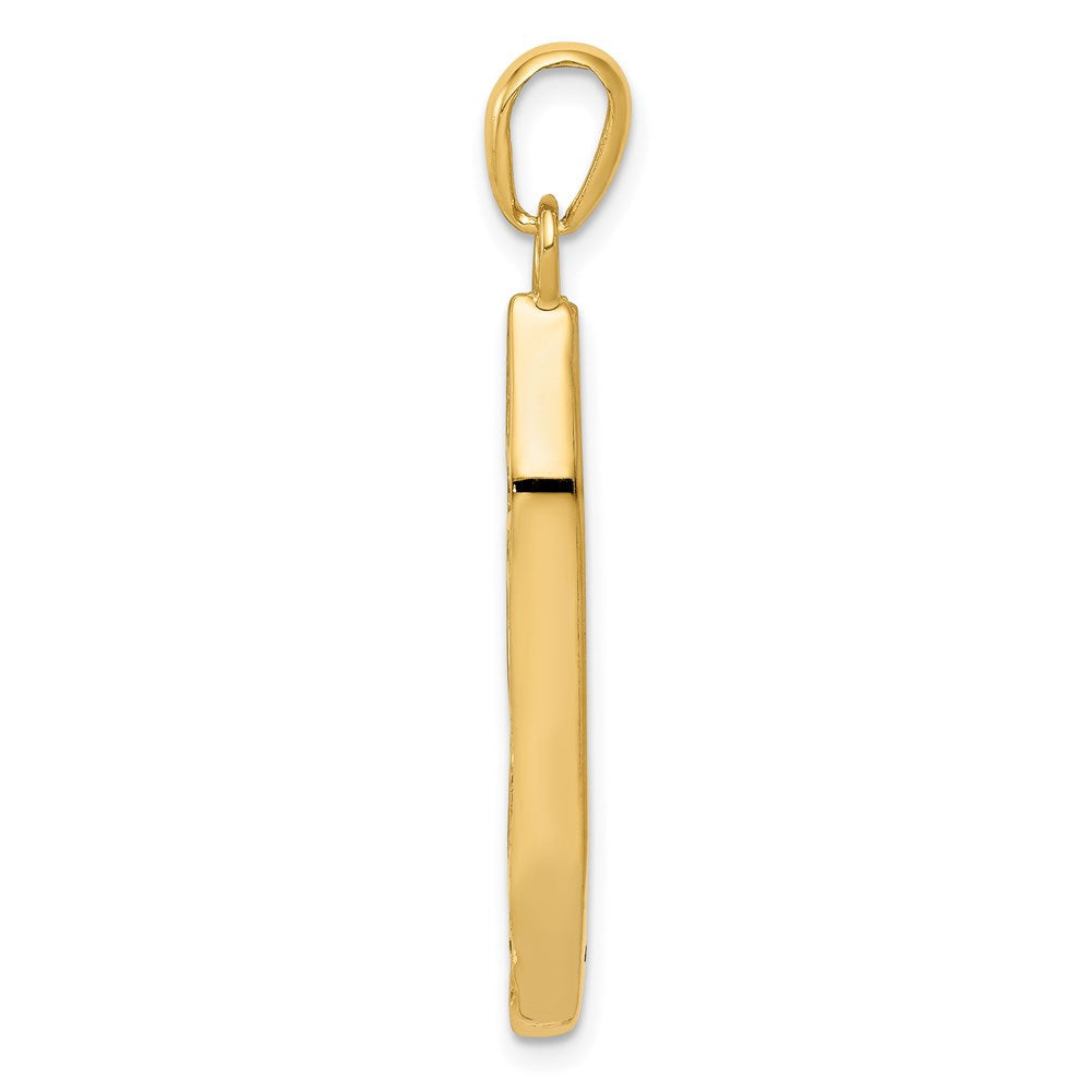 14K Gelb- und Rhodiumgold-Charm mit Weißrhodium-Mesusa mit Schin