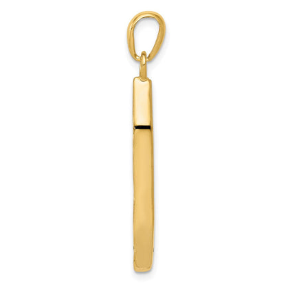 14K Gelb- und Rhodiumgold-Charm mit Weißrhodium-Mesusa mit Schin