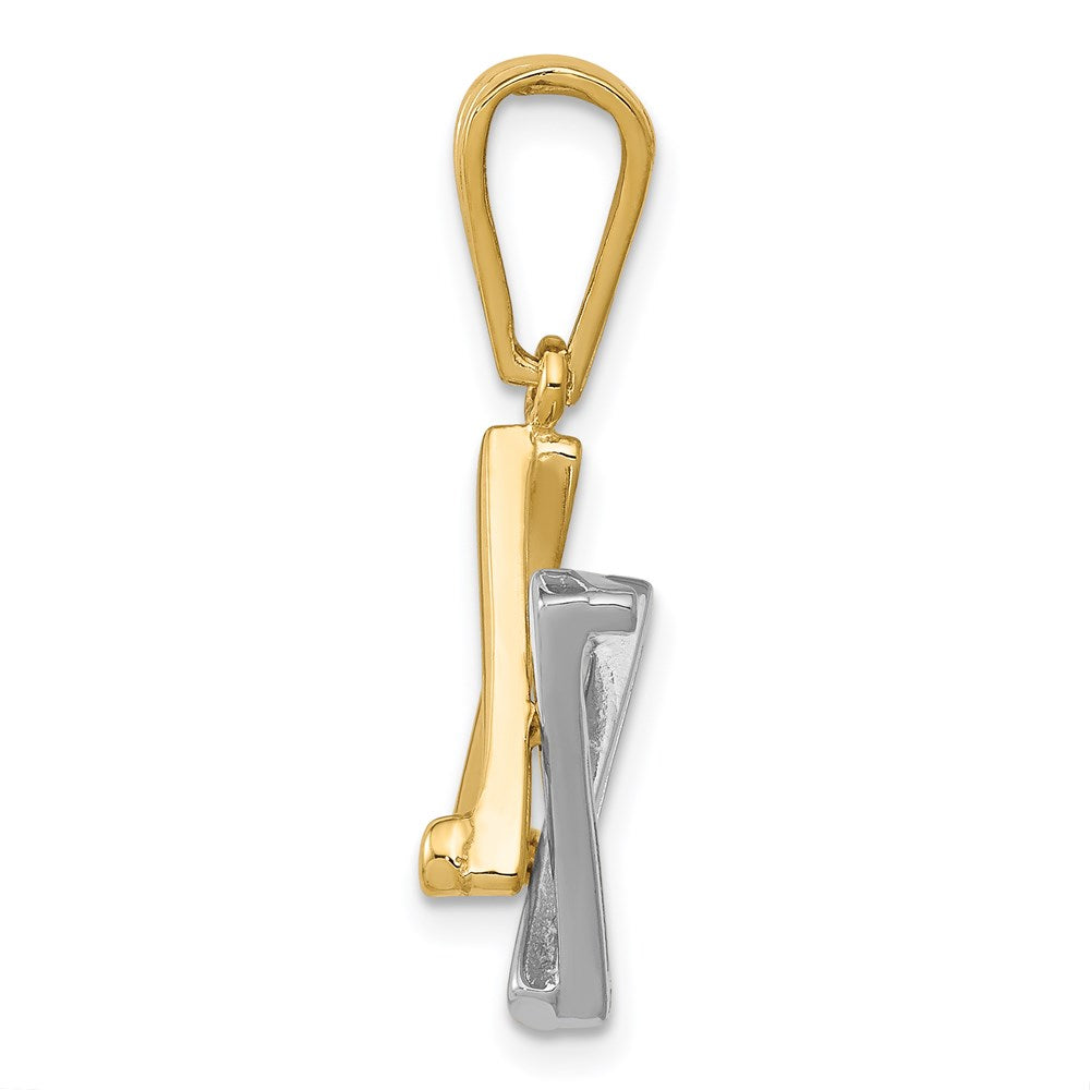 14K Bicolor-Gold Davidstern-Anhänger