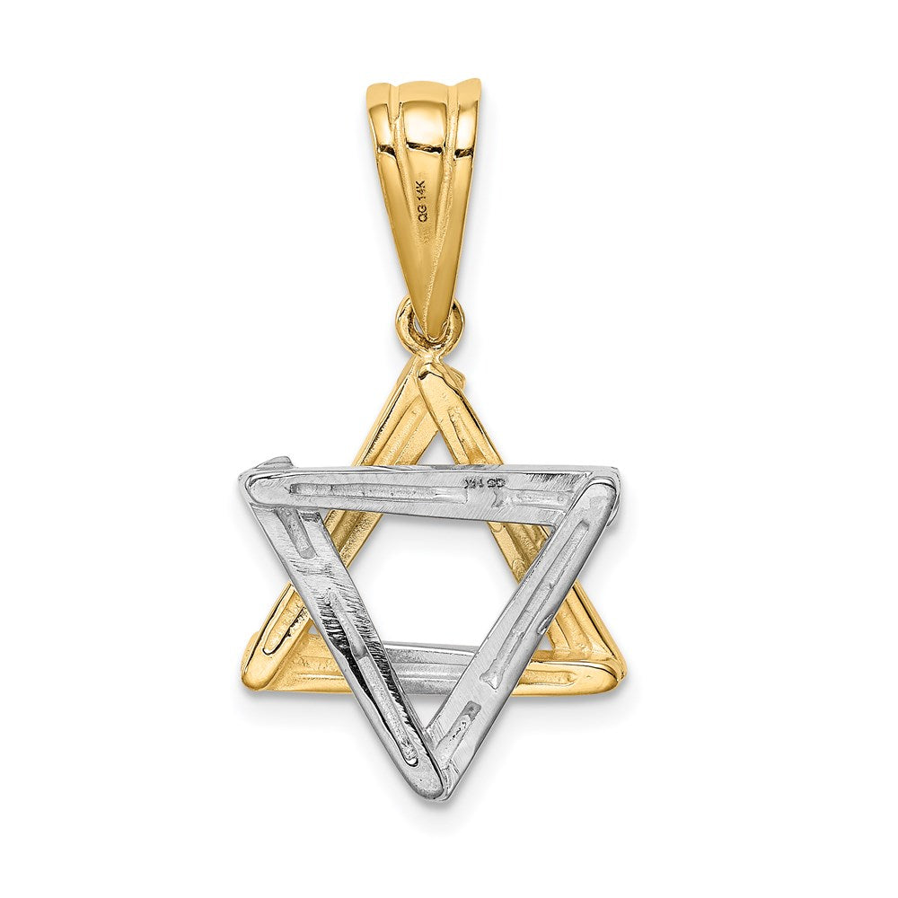 14K Bicolor-Gold Davidstern-Anhänger