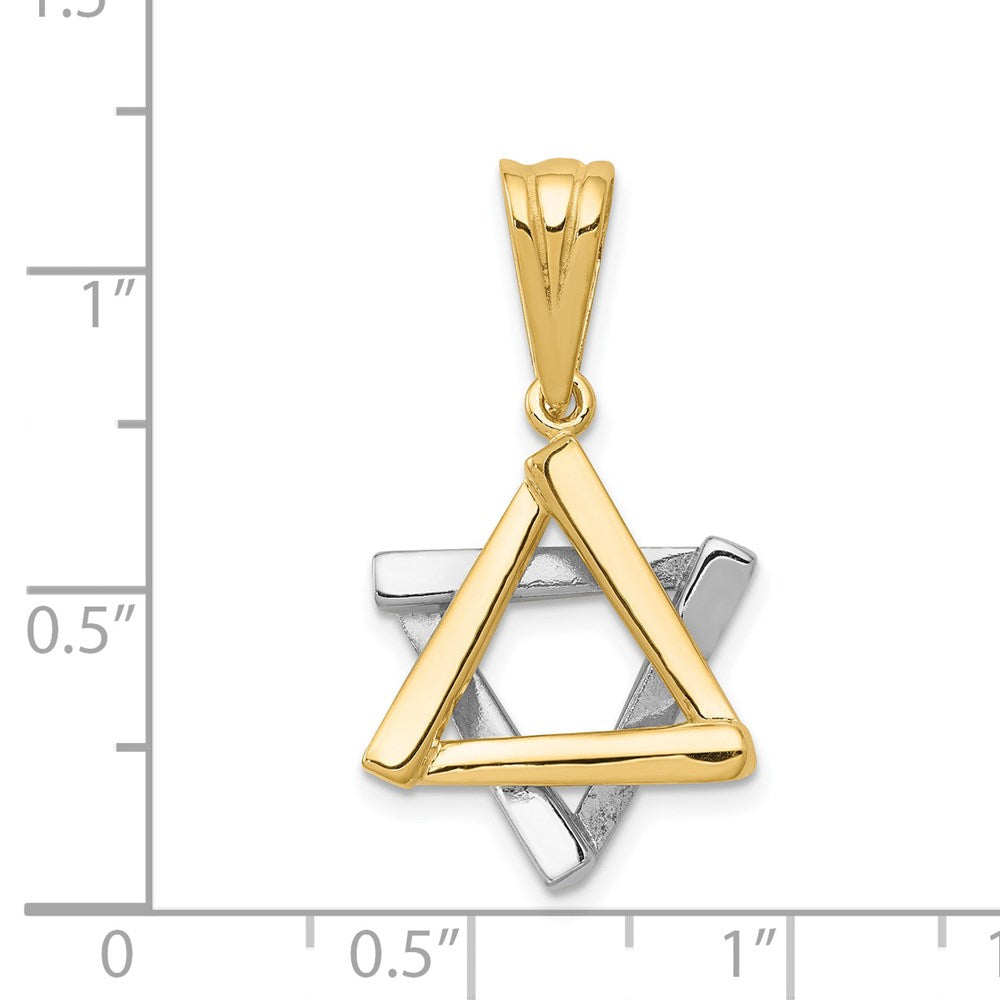 14K Bicolor-Gold Davidstern-Anhänger