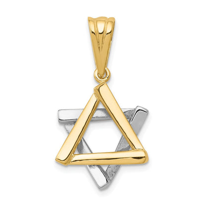 14K Bicolor-Gold Davidstern-Anhänger