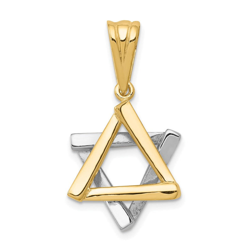 14K Bicolor-Gold Davidstern-Anhänger