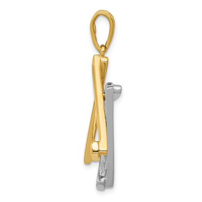 14K Bicolor-Gold Davidstern-Anhänger