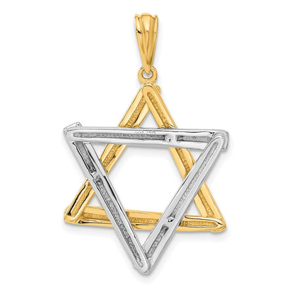 14K Bicolor-Gold Davidstern-Anhänger