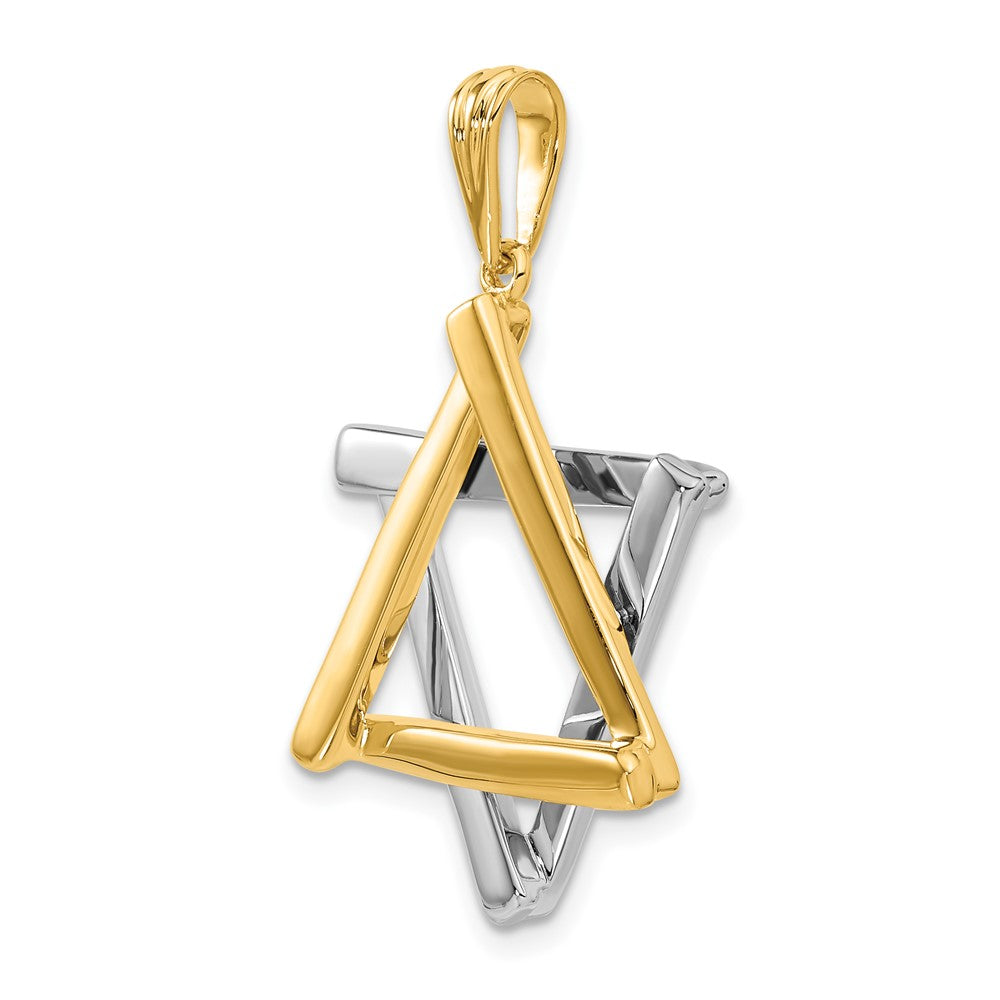 14K Bicolor-Gold Davidstern-Anhänger