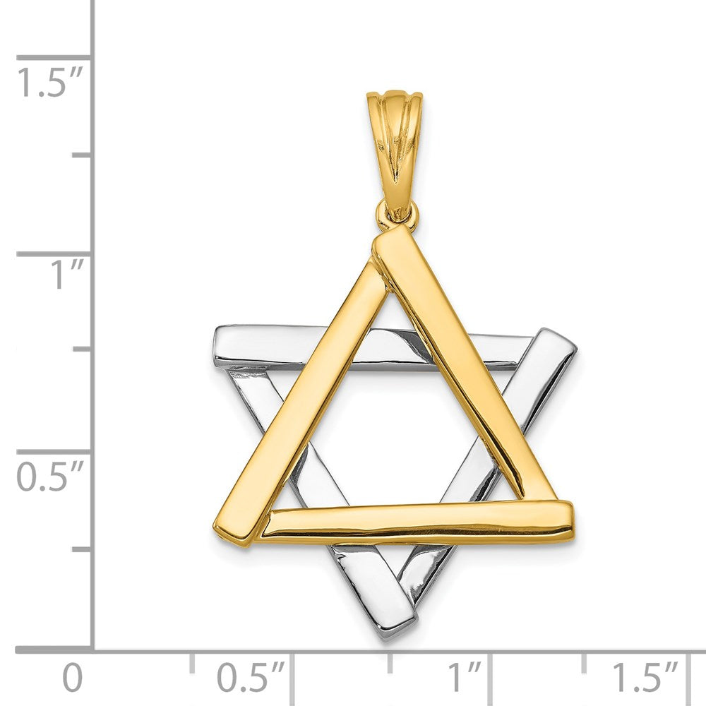 14K Bicolor-Gold Davidstern-Anhänger