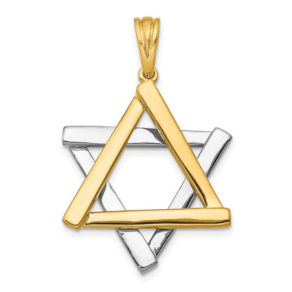 14K Bicolor-Gold Davidstern-Anhänger