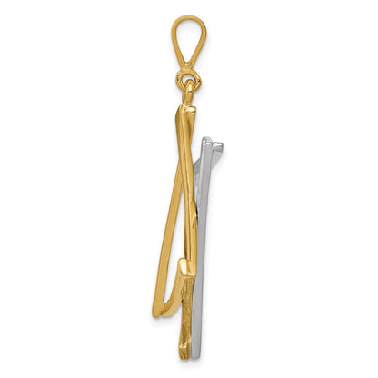 14K Bicolor-Gold Davidstern-Anhänger