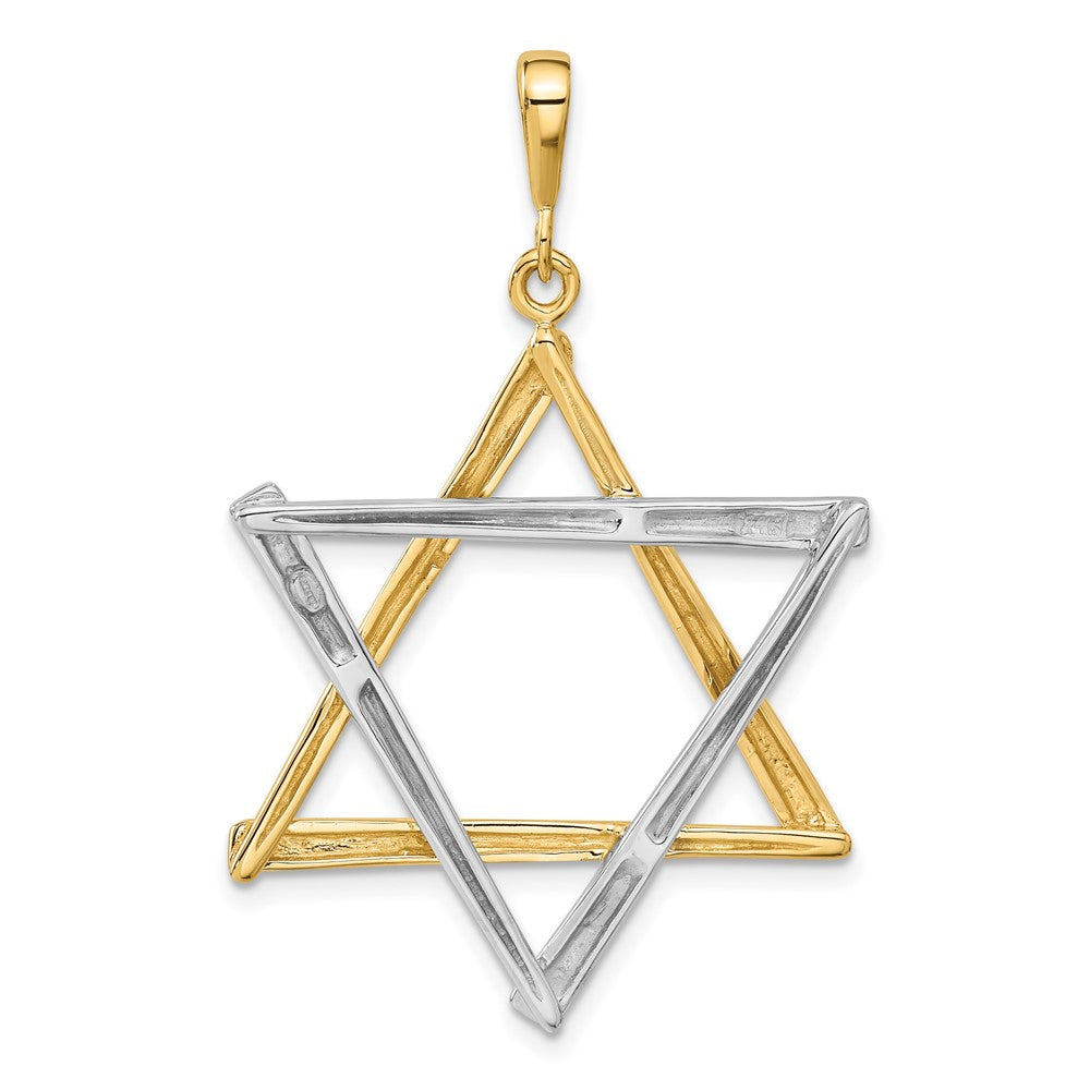 14K Bicolor-Gold Davidstern-Anhänger