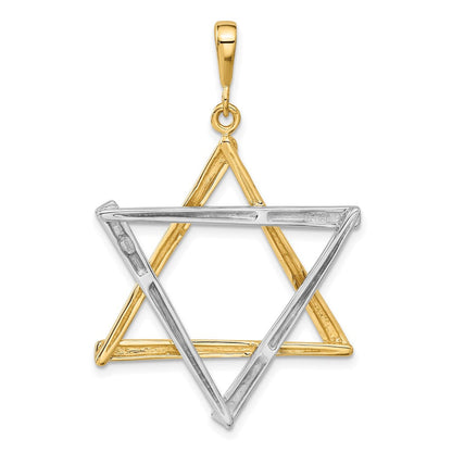 14K Bicolor-Gold Davidstern-Anhänger
