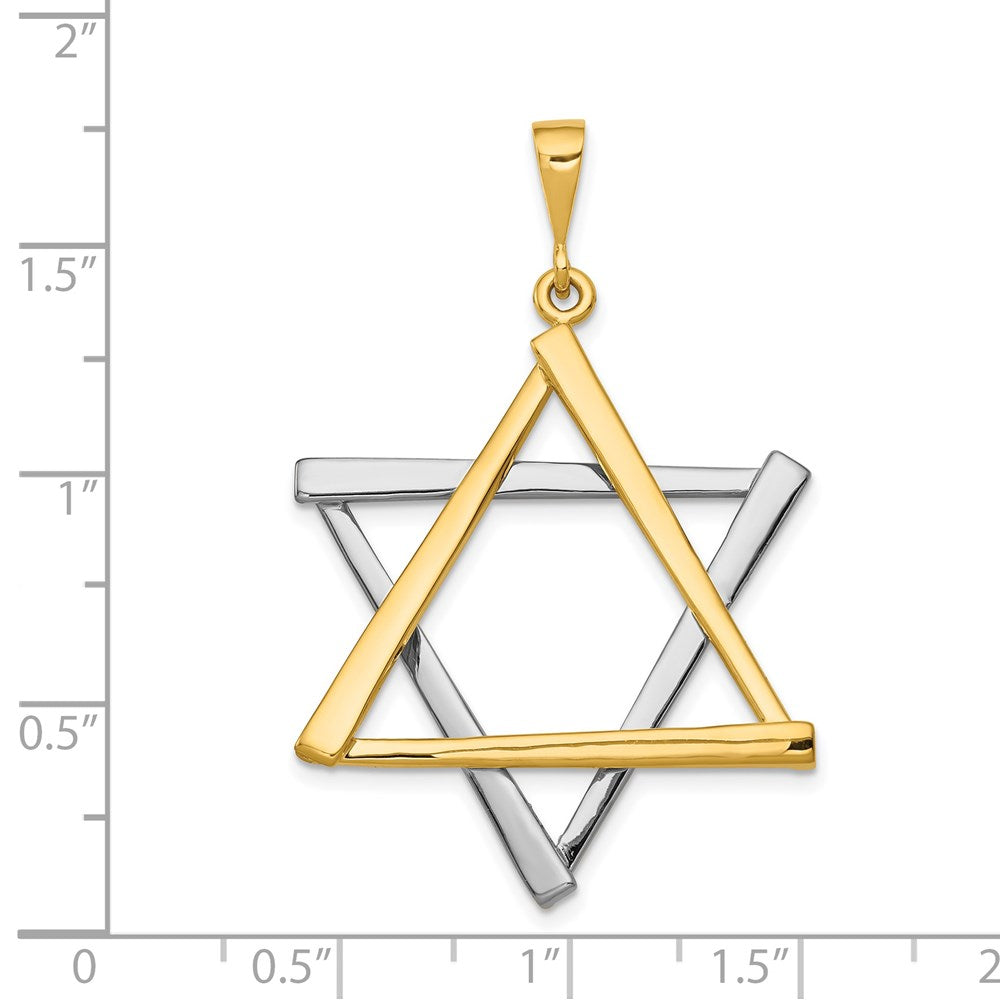 14K Bicolor-Gold Davidstern-Anhänger