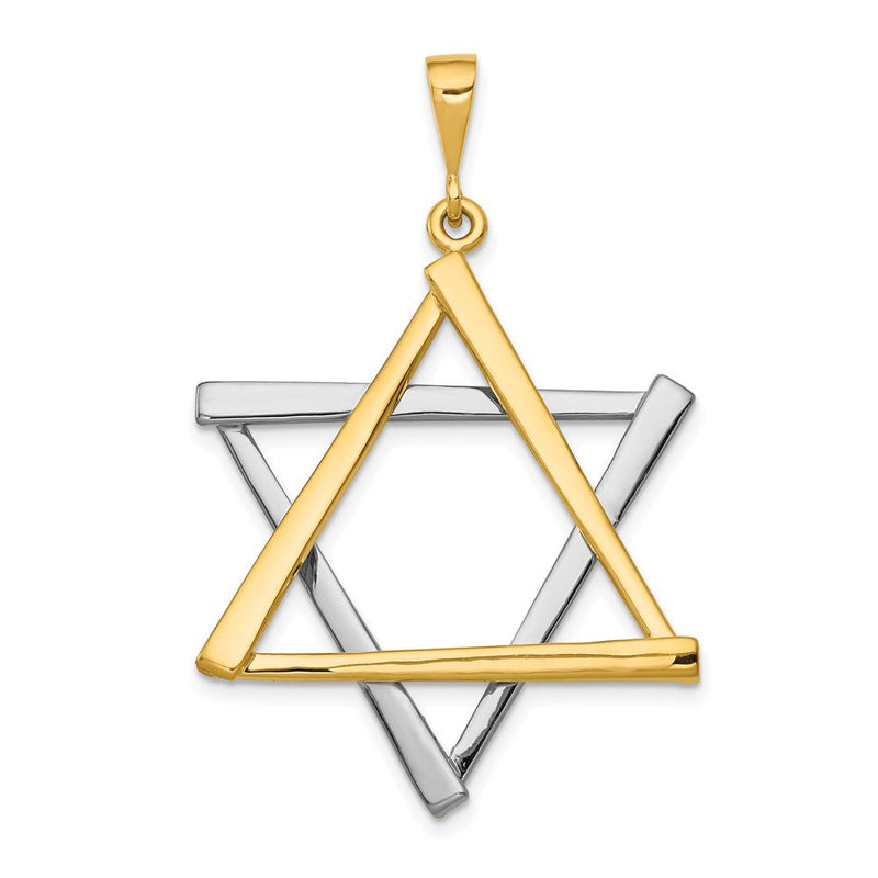 14K Bicolor-Gold Davidstern-Anhänger