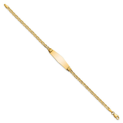 7 Zoll 14K Weich Diamant Form Anker Glieder Id Armband