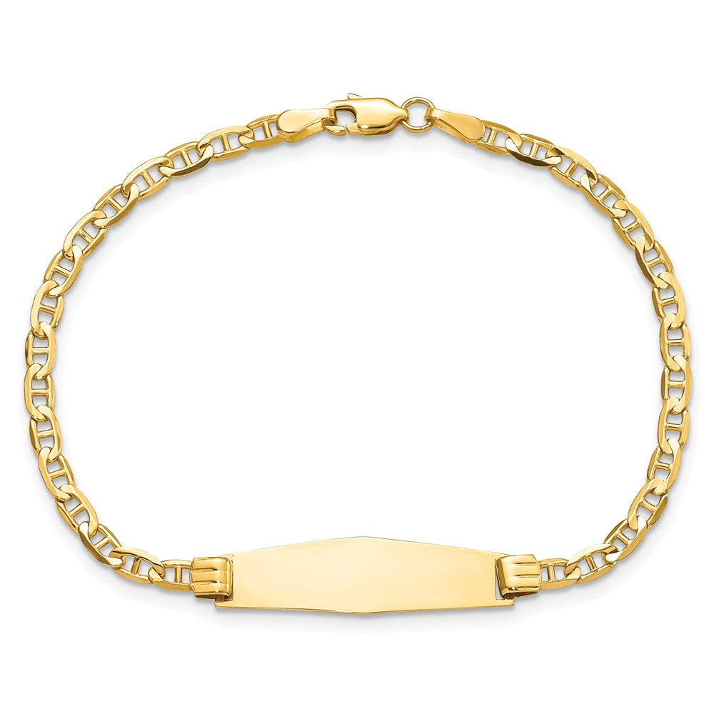 7 Zoll 14K Weich Diamant Form Anker Glieder Id Armband