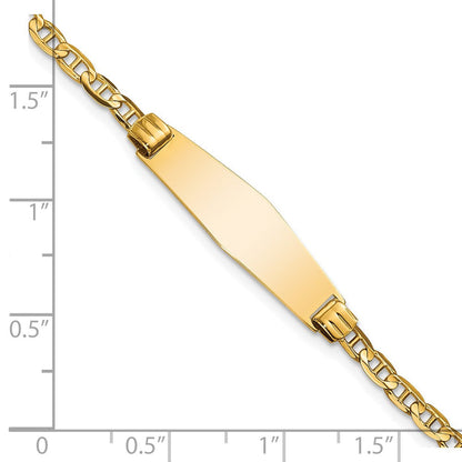 7 Zoll 14K Weich Diamant Form Anker Glieder Id Armband