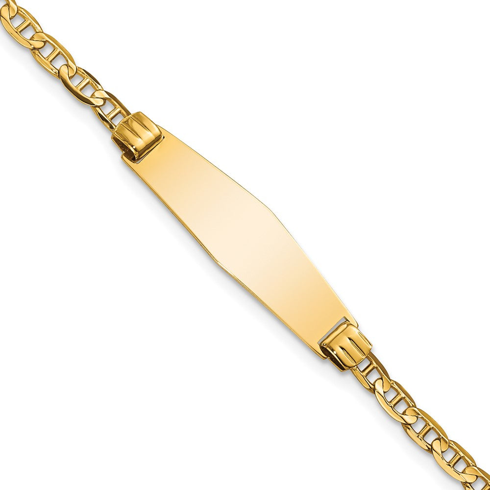 7 Zoll 14K Weich Diamant Form Anker Glieder Id Armband