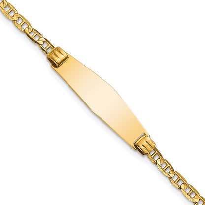7 Zoll 14K Weich Diamant Form Anker Glieder Id Armband
