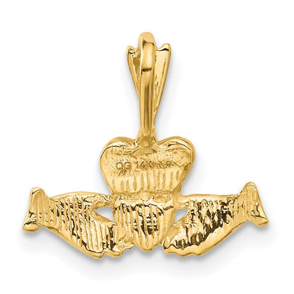 14K Gelbgold Claddagh Charm