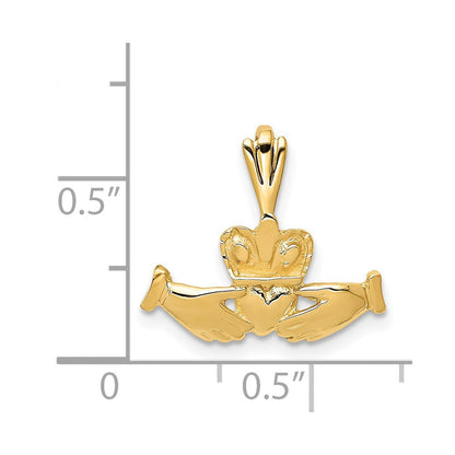 14K Gelbgold Claddagh Charm