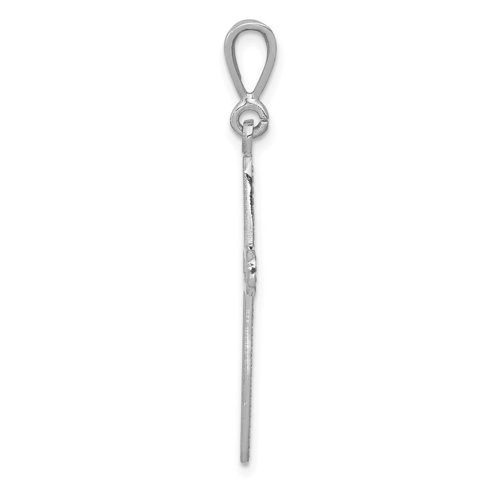 14K Weißgold Kreuz-Charm