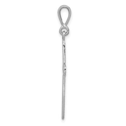 14K Weißgold Kreuz-Charm