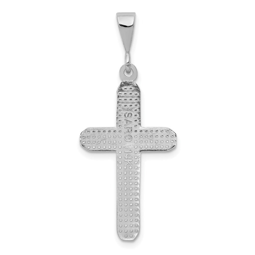 14K Weißgold Kreuz-Charm