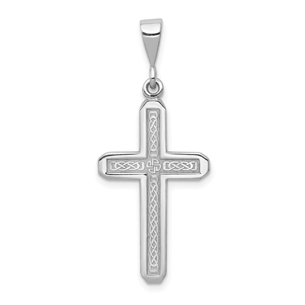 14K Weißgold Kreuz-Charm