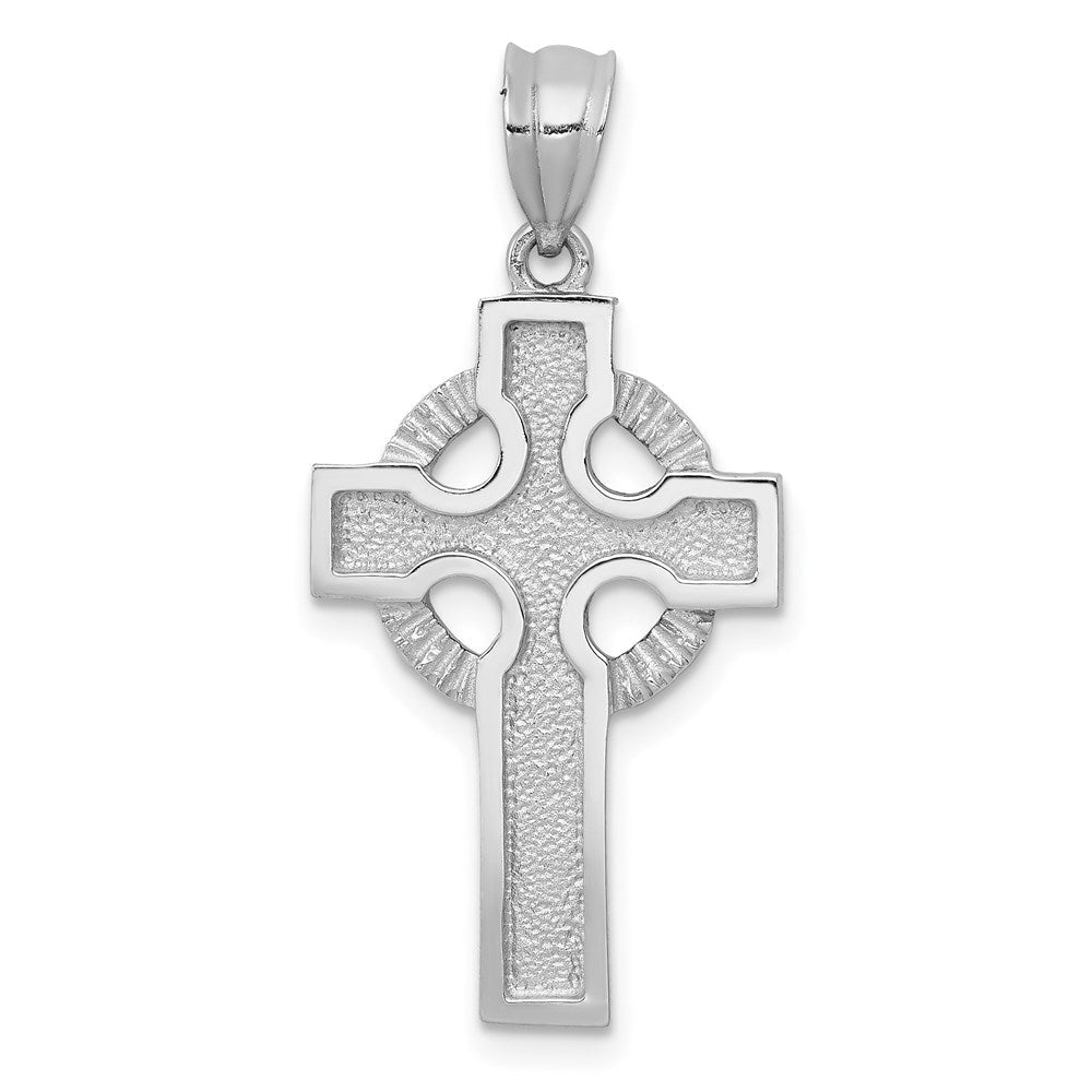 14K Weißgold Keltisches Kreuz Anhänger