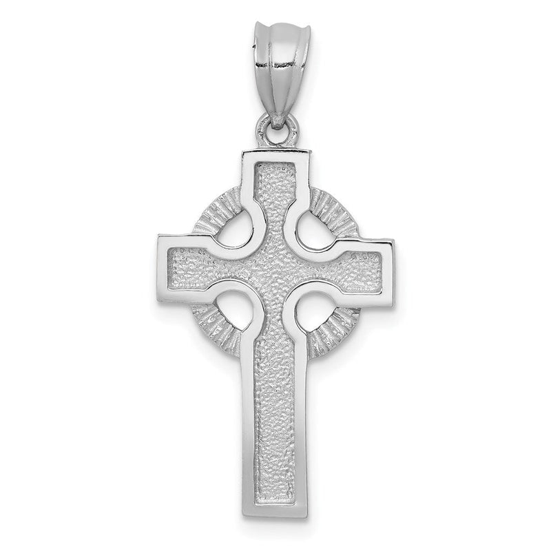14K Weißgold Keltisches Kreuz Anhänger