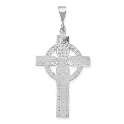 14K Weißgold Keltisches Kreuz Charm