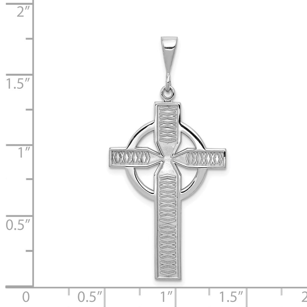 14K Weißgold Keltisches Kreuz Charm