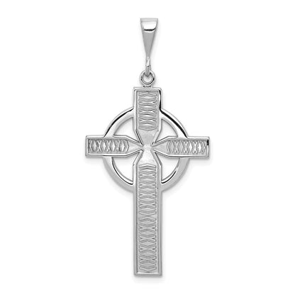 14K Weißgold Keltisches Kreuz Charm