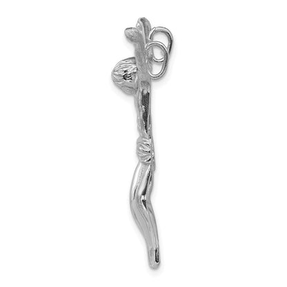 14K Weißgold Jesus Kette Anhänger