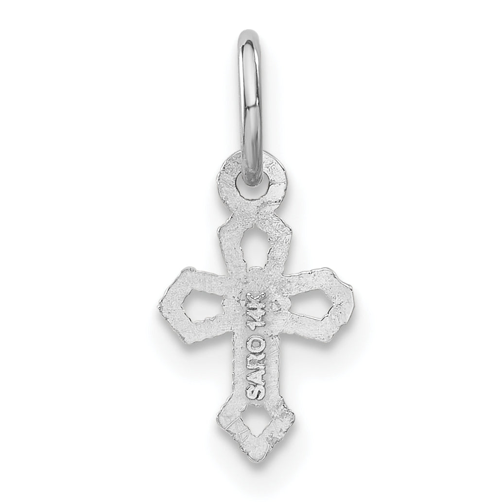14K Weißgold Passion Kreuz Charm