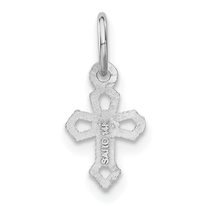 14K Weißgold Passion Kreuz Charm