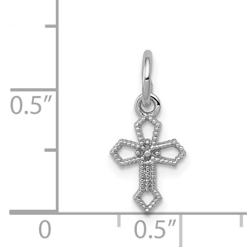 14K Weißgold Passion Kreuz Charm