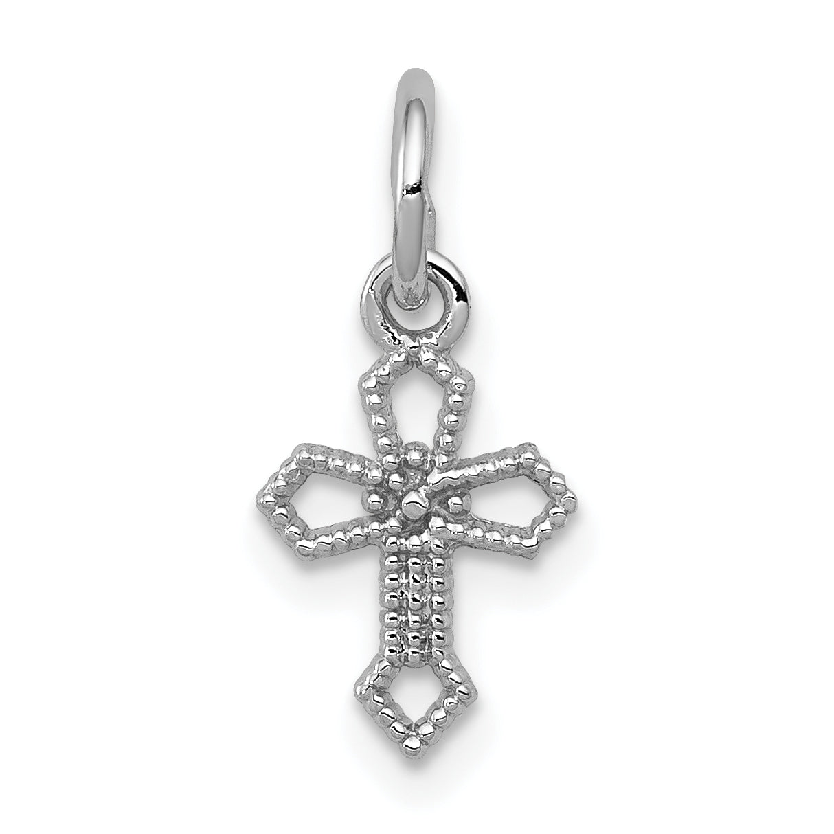 14K Weißgold Passion Kreuz Charm