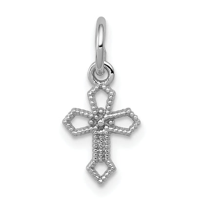 14K Weißgold Passion Kreuz Charm