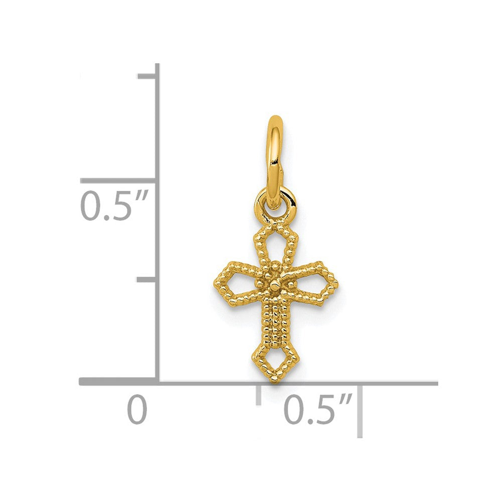 14K Gelbgold Passion Kreuz Charm