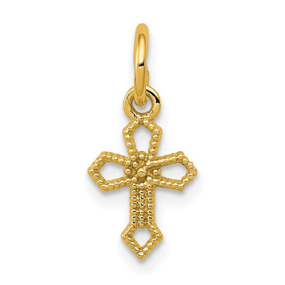 14K Gelbgold Passion Kreuz Charm