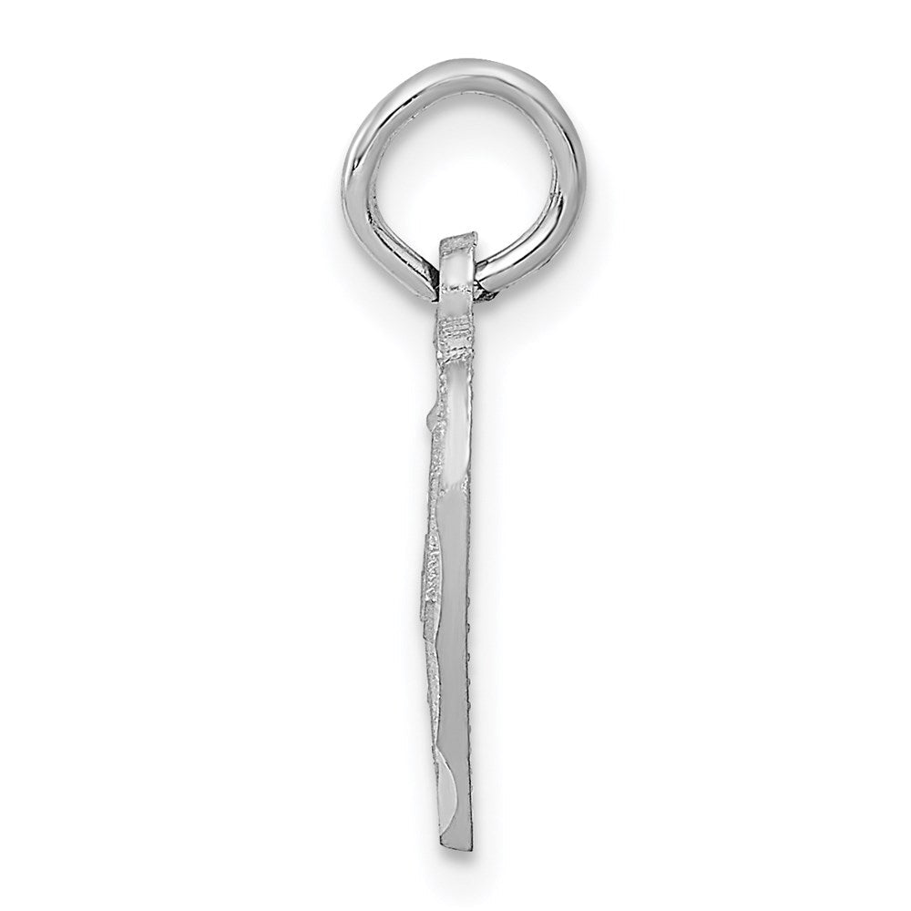 14K Weißgold Kreuz in Herz Charm