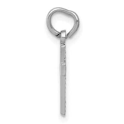 14K Weißgold Kreuz Charm