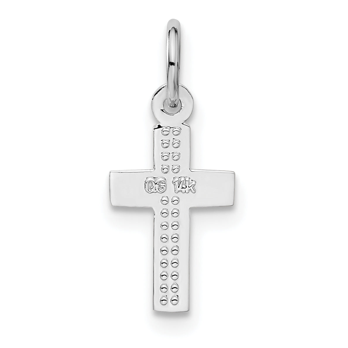 14K Weißgold Kreuz Charm
