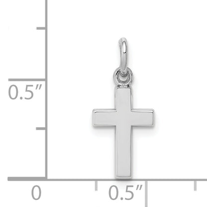 14K Weißgold Kreuz Charm