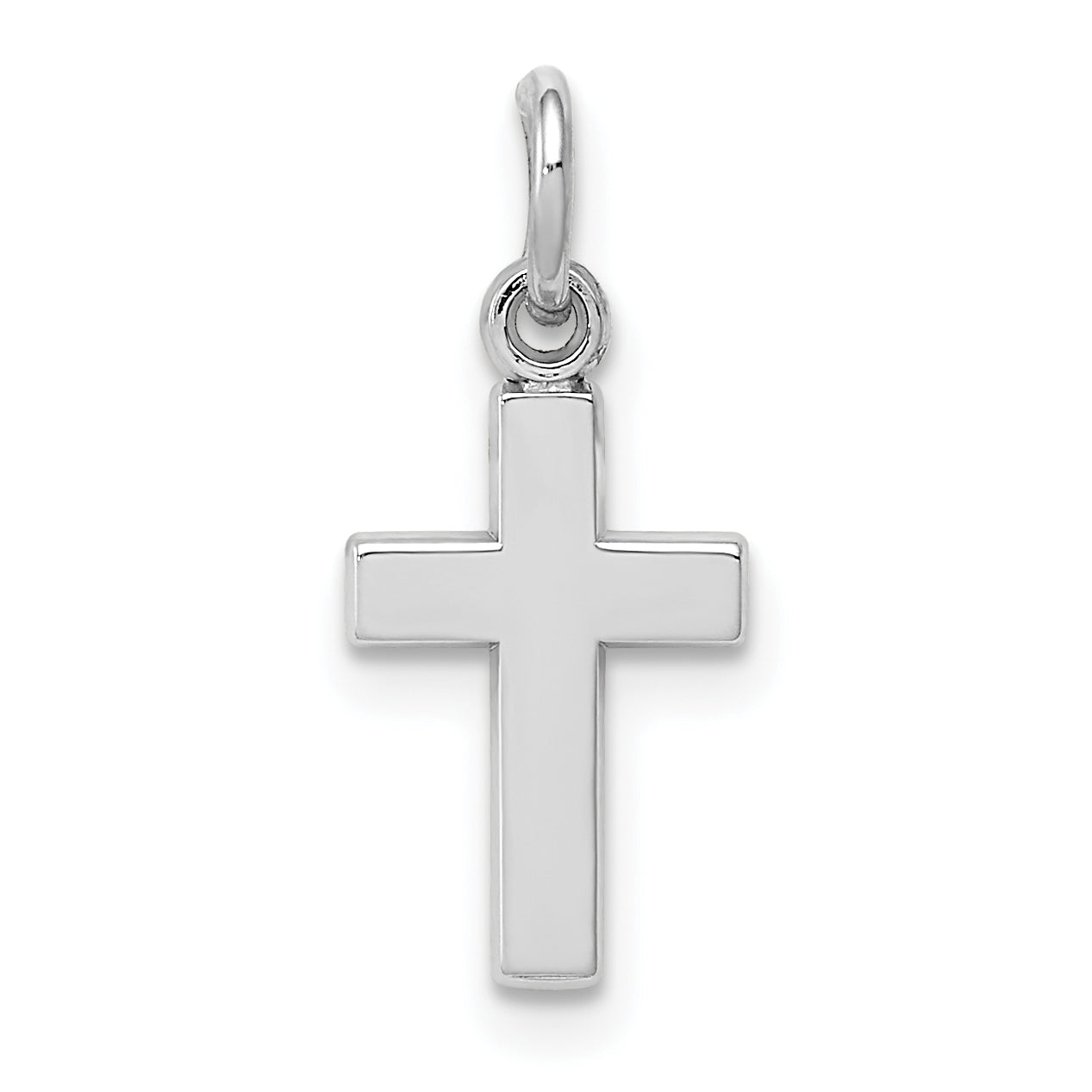 14K Weißgold Kreuz Charm