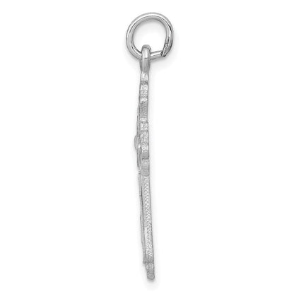 14K Weißgold Kreuz-Charm