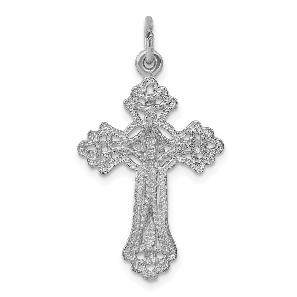 14K Weißgold Kreuz-Charm