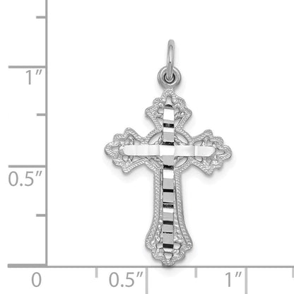 14K Weißgold Kreuz-Charm